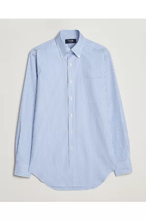 Kamakura Miehet Bisnes - Slim Fit Oxford BD Shirt Blue Bengal Stripe