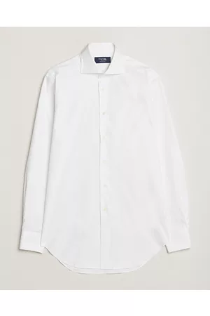 Kamakura Miehet Bisnes - Slim Fit Royal Oxford Spread Shirt White