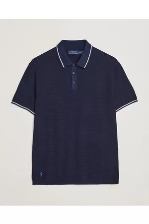 Ralph Lauren Miehet Pikee - Cotton/Linen Textured Polo Bright Navy