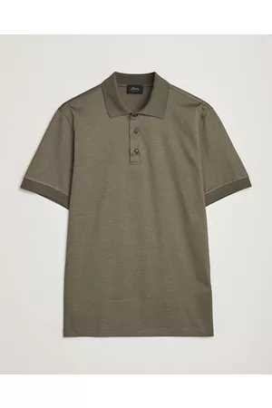 BRIONI Miehet T-paidat - Cotton/Silk Short Sleeve Polo Olive Green