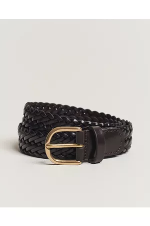 Anderson's Miehet Vyöt - Woven Leather Belt 3 cm Dark Brown