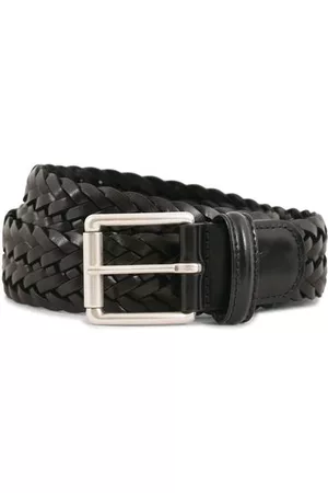 Anderson's Woven Leather 3,5 cm Belt Tanned Black