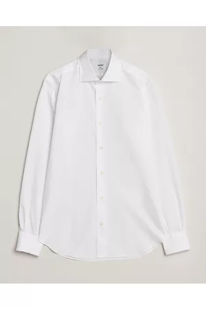 MAZZARELLI Miehet Kauluspaidat - Soft Cotton Cut Away Shirt White