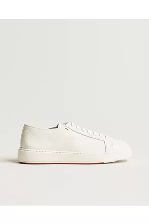 santoni Miehet Tennarit - Low Top Grain Leather Sneaker White Calf