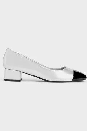 CHARLES & KEITH Kleo Patent Contrast Cap-Toe Pumps