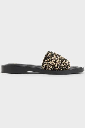 CHARLES & KEITH Woven Two-Tone Slide Sandals