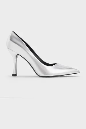 CHARLES & KEITH Metallic Pointed-Toe Spool-Heel Pumps