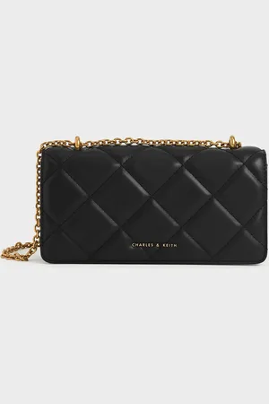 CHARLES & KEITH Paffuto Chain Handle Quilted Long Wallet