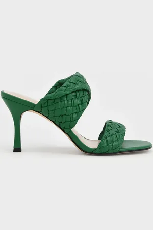 CHARLES & KEITH Double Strap Woven Heeled Mules