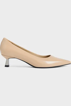 CHARLES & KEITH Patent Pointed-Toe Kitten-Heel Pumps