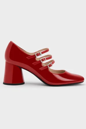 CHARLES & KEITH Claudie Patent Buckled Mary Janes