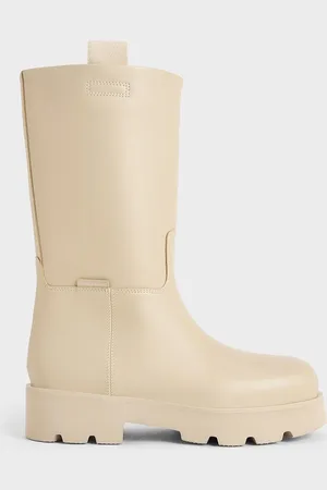 CHARLES & KEITH Double Pull-Tab Calf Boots