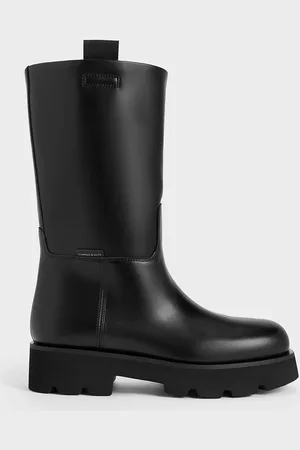 CHARLES & KEITH Double Pull-Tab Calf Boots