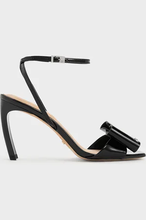 CHARLES & KEITH Lu Patent Leather Bow Blade-Heel Sandals