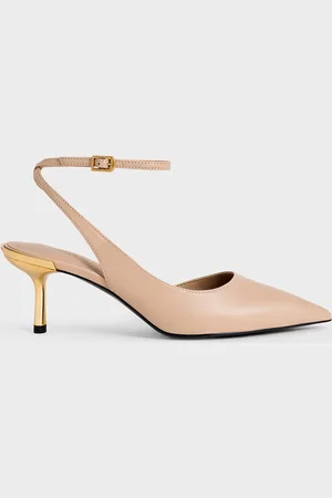 CHARLES & KEITH Metallic-Heel Ankle-Strap D