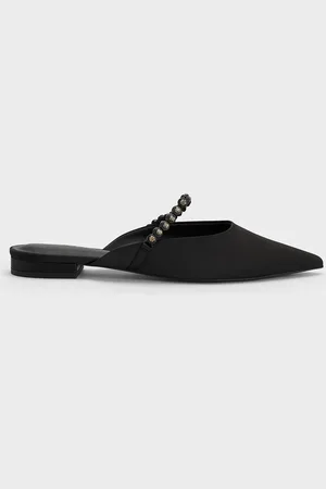 CHARLES & KEITH Flores Recycled Polyester Gem-Strap Flat Mules