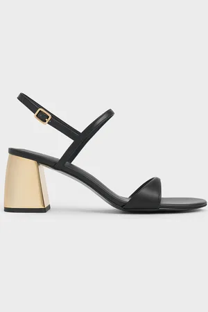 CHARLES & KEITH Metallic-Heel Slingback Sandals