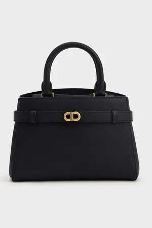 CHARLES & KEITH Aubrielle Metallic-Accent Belted Bag