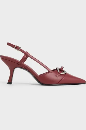 CHARLES & KEITH Metallic-Accent Slant-Heel Slingback Pumps