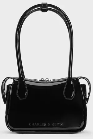 CHARLES & KEITH Bosie Patent Elongated Top Handle Bag