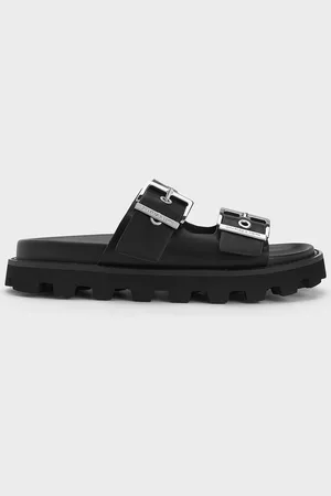 CHARLES & KEITH Trill Grommet Double-Strap Sandals