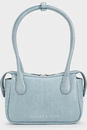 CHARLES & KEITH Bosie Denim Elongated Top Handle Bag