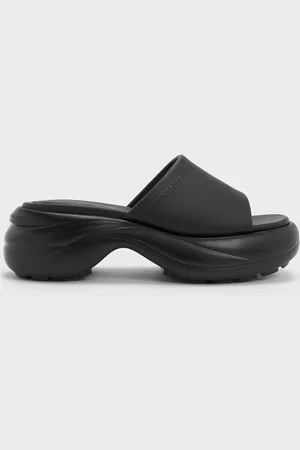 CHARLES & KEITH Wide-Strap Curved Platform Sports Sandals