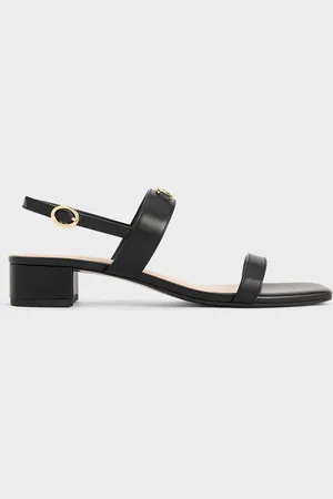 CHARLES & KEITH Trifina Metallic-Accent Slingback Sandals
