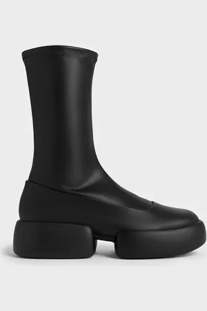 CHARLES & KEITH Jamie Side-Zip Platform Calf Boots