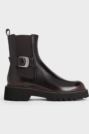 CHARLES & KEITH Side-Buckle Ridged-Sole Chelsea Boots