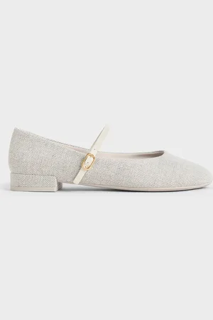 CHARLES & KEITH Gertrude Tweed Round-Toe Mary Janes