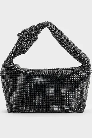 CHARLES & KEITH Crystal-Embellished Knotted-Strap Shoulder Bag