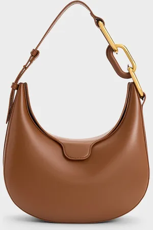 CHARLES & KEITH Kora Metallic-Accent Moon Bag