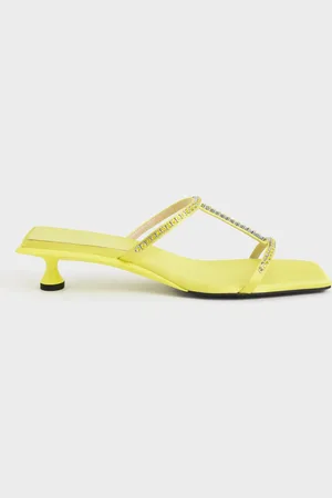 CHARLES & KEITH Recycled Polyester Gem-Embellished Mules