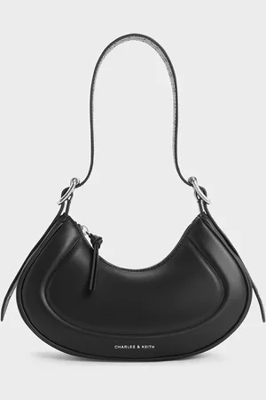 CHARLES & KEITH Petra Grommet-Strap Curved Shoulder Bag