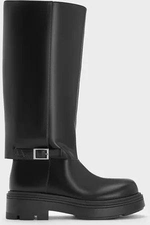 CHARLES & KEITH Davis Buckled Fold-Over Boots