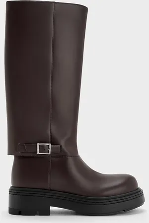 CHARLES & KEITH Davis Buckled Fold-Over Boots