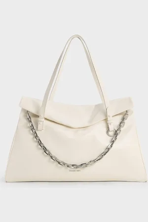CHARLES & KEITH Andromeda Chunky-Chain Trapeze XL Tote Bag
