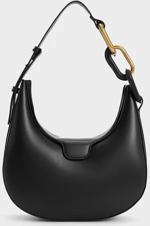 CHARLES & KEITH Kora Metallic-Accent Moon Bag