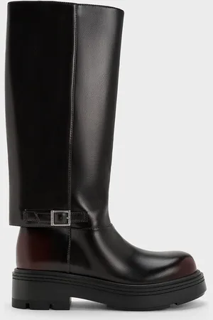 CHARLES & KEITH Davis Buckled Fold-Over Boots