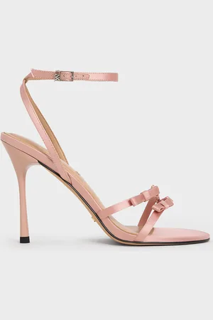 CHARLES & KEITH Jessy Recycled Polyester Bow Ankle-Strap Stiletto-Heel Sandals