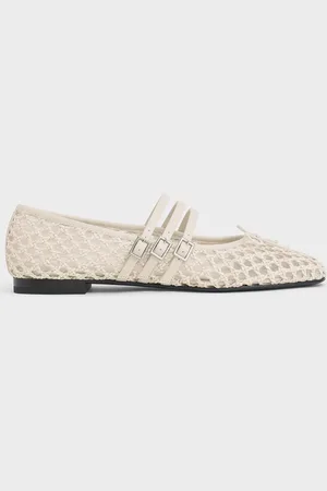 CHARLES & KEITH Woven Triple-Strap Mary Janes
