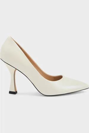 CHARLES & KEITH Leather Flared Heel Pumps