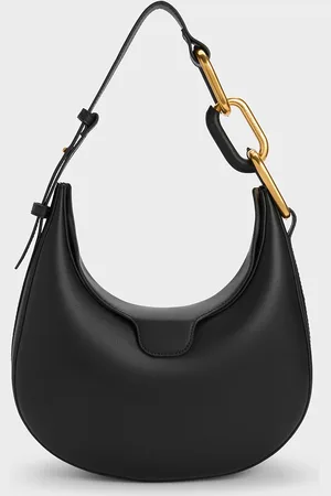 CHARLES & KEITH Kora Metallic-Accent Moon Bag