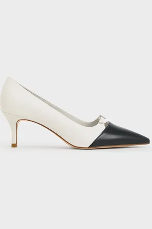 CHARLES & KEITH Two-Tone Buckle-Strap Pointed-Toe Pumps