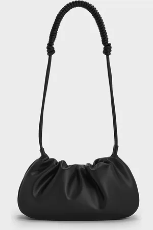 CHARLES & KEITH Lorelai Ruched Knotted-Strap Shoulder Bag