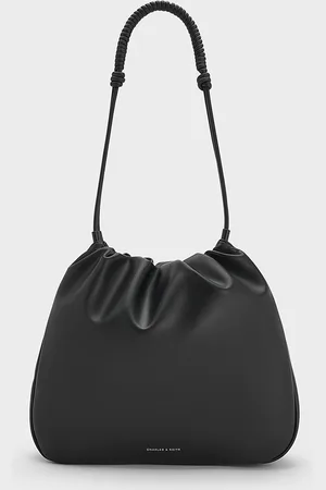 CHARLES & KEITH Lorelai Ruched Knotted-Strap Hobo Bag