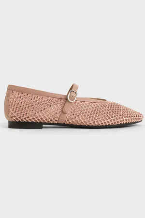 CHARLES & KEITH Maggie Mesh Crystal-Embellished Mary Janes