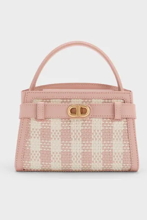 CHARLES & KEITH Aubrielle Checkered Top Handle Bag