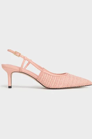CHARLES & KEITH Raffia Pointed-Toe Slingback Pumps